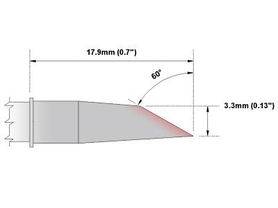 Thermaltronics M7DS525 Hoof 60deg 3.3mm (0.13in) interchangeable for Metcal SMTC-1147 - NewNest Australia