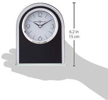 NewNest Australia - Howard Miller Ebony Luster Table Clock 645-702 – Modern Glass with Quartz, Alarm Movement 