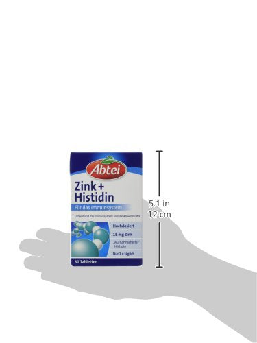 Abtei Zinc + Histidine Defense Plus - High Dose - Nutritional Supplement for the Immune System - with Histidine - 1 x 30 Tablets 30 Pieces (Pack of 1) - NewNest Australia