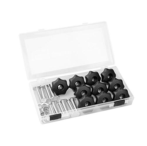 POWERTEC 71481 T-Track Knob Kit w/ 7 Star Threaded 1/4-20 Knobs, T-Bolts and Washers for Woodworking Jigs and Fixtures – 10 Pack - NewNest Australia