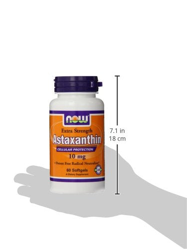 NOW Supplements, Astaxanthin 10mg, Extra Strength,derived from Non-GMO Haematococcus Pluvialis Microalgae and has naturally occurring Lutein, Canthaxanthin and Beta-Carotene, 60 Softgels - NewNest Australia
