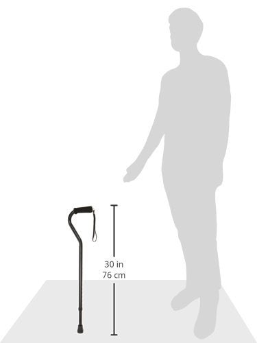 DMI Walking Cane and Walking Stick for Adult Men and Women, Lightweight and Adjustable from 33-37 Inches, Supports up to 250 Pounds with Ergonomic Soft Foam Offset Hand Grip and Wrist Strap, Black - NewNest Australia