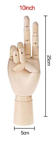 Alikeke 2 Pcs Wooden Hand Model Flexible Moveable Fingers Manikin Hand Figure Both Left and Right Hand for Sketching Drawing Home Office Desk Posable Joints Kids Children Toys Gift 10 INCH - NewNest Australia