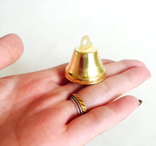 HLLMX 16 PCS Gold Liberty Jingle Bells 38mm/1.5inch Shiny Bells Liberty Bells for Craft Making Wind Chimes and Animal Collar - NewNest Australia