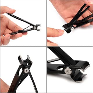 Nail Clippers Set 16mm Wide Large Jaw Opening with Nail File for Thick Nail Stainless Steel Black Fingernail and Toenail Nipper Cutter Podiatry Trimmer Pedicure Manicure Kit - NewNest Australia