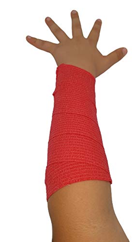 Pintomed Self-Adhesive Bandage Stretched - 10 X Red Bandages Rolls - 7.5 Cm X 4.5 M Cohesive Bandage Bandage Fixation Bandage Self-Adhesive Health Plaster Sports Tape Piece For Wrist Leg Arm Vet Wrap - NewNest Australia