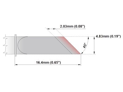 Thermaltronics M8K100 Knife 4.83mm (0.19in), Tin Area 2.03mm (0.08in) interchangeable for Metcal SMTC-8161 - NewNest Australia