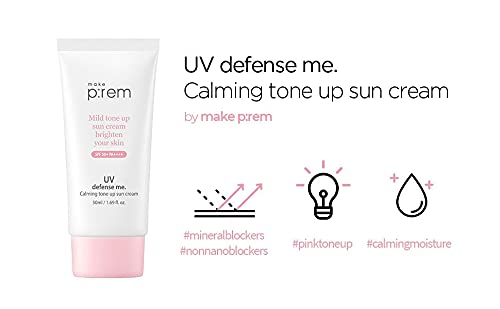 [MAKE P:REM] UV defense me. Calming Tone up Sun Cream SPF 50+ PA++++ 50ml - NewNest Australia