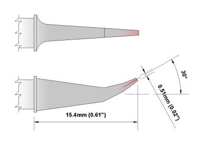 Thermaltronics M6MD575 Hook Long 30deg Fine 0.51mm (0.02in) interchangeable for Metcal SMTC-0172 - NewNest Australia