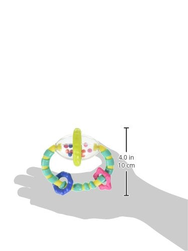 Bright Starts Grab & Spin Baby Rattle & BPA-Free Teether Toy, Ages 3 Months+, Colors May Vary Spin Rattle - NewNest Australia