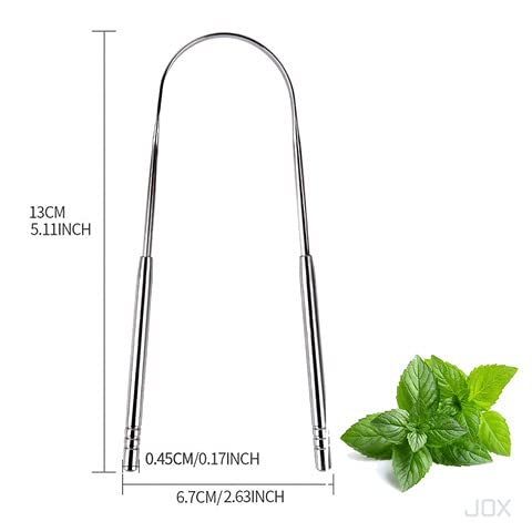 JOX Tongue Scraper Naturally Anti-Microbial - 100% Stainless Steel Tongue scrapers Tongue Care Tool Best Metal Tongue Cleaner and Bad Breath for Adults Oral Hygiene Includes 1 Cotton Bag (2) 2 - NewNest Australia