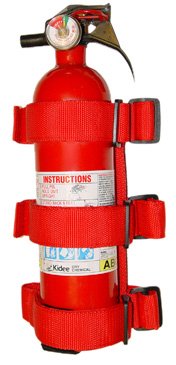 Rugged Ridge 13305.20 Fire Extinguisher Holder, Sport Bar Mounted, Red; 55-Current CJ/Wrangler - NewNest Australia