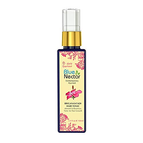 Blue Nectar Ayurvedic Hair Tonic & Spray Serum for Hair Thinning,Hair Styling, Hair Fall & Healthy Scalp with Almond, Rosemary and 8 Ayurvedic Herbs | Best Hair Growth Serum (100 ml,3.4 fl oz) - NewNest Australia