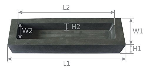 OTOOLWORLD Gold Silver Graphite Ingot Mold Mould Crucible for Melting Casting Refining (1kg) 1kg - NewNest Australia