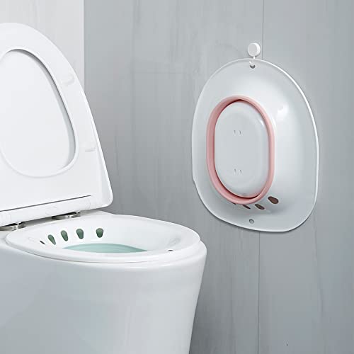 Sitz Bath - Steam Seat Over The Toilet Foldable Sitz Bath Basin for Soaking by Seat for The Toilet- Perineal Bath for Hemorrhoidal Relief, Pregnant Women, Elderly (Pink Foldable) Pink Foldable - NewNest Australia