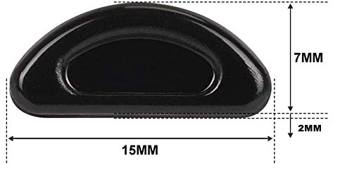 Voarge Pack of 24 adhesive eye glasses nose pads, D shape stick on non-slip soft silicone, non-slip self-adhesive nose pads, glasses pads silicone oval 15 mm black - NewNest Australia