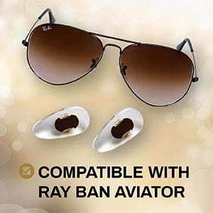 Premium Grade Soft Silicone Nose Pads Compatible with Ray Ban Aviator | Replacement Certain RB Aviator | Gold Colour | Inserts | 1 Pair | by Sports World Vision - NewNest Australia