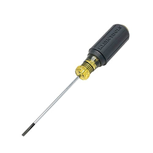 Klein Tools 612-4 Screwdriver, Flat Head Terminal Block Screwdriver, 1/8-Inch Cabinet Tip, 4-Inch Round Shank - NewNest Australia