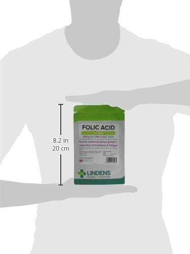 Lindens Folic Acid 400mcg - 240 Vegan Tablets - Pregnancy, UK Made to GMP | Immune Health, Energy and Vitality, Blood Formation, Psychological Function, Amino Acid | Made in the UK, Letterbox Friendly - NewNest Australia