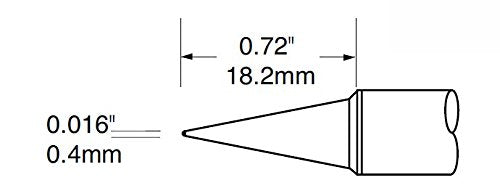 Metcal SFV-CNB04A Series SxV Hand Soldering Tip for Most Standard Application, 421°C Maximum Tip Temperature, Conical Optimized for Thermal Performance, Bent Long Reach, 0.4mm Tip Size, 15.5mm Tip Length - NewNest Australia