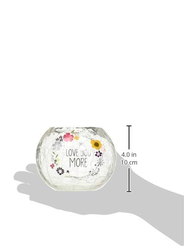 NewNest Australia - Pavilion Gift Company Love Floral Round Candle, 5 Inch Included 5" Crackled Glass Tealight Holder 