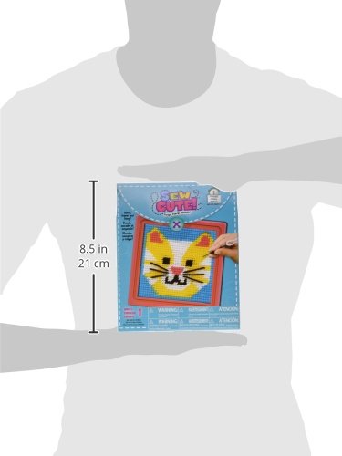Colorbok 59338 Cat Learn to Sew Needlepoint Kit, 6-Inch by 6-Inch Pink Frame 1 PACK - NewNest Australia