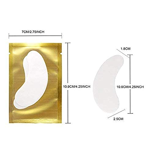 Arison Lashes Eye Gel Pads 50 Pairs Eyelash Extension Under Eye Gel Patches Lint Free Eye Patches with Smooth Front Side and Collagen Back Side Eye Pads for Individual Eyelash Extension (Gold) Gold - NewNest Australia