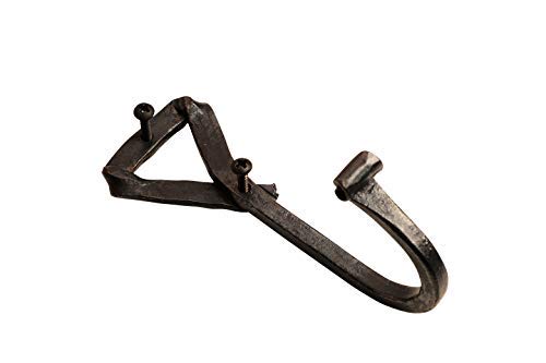 NewNest Australia - GoCraft Handmade Wrought Iron Coat Hook | Hook for Coats, Hats, Scarves, Keys | Forged Metal Decorative Colonial Wall Décor 