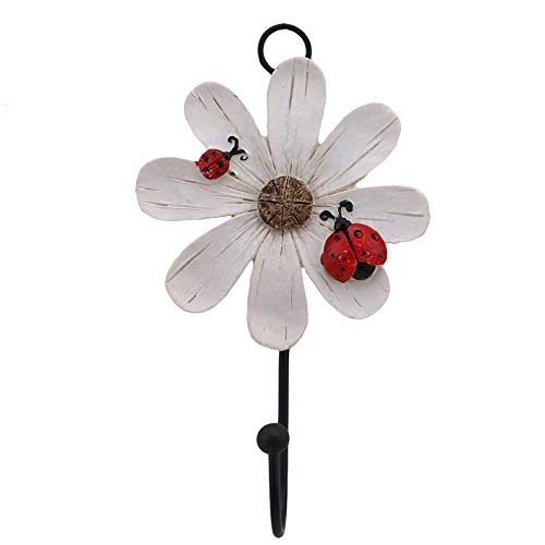 NewNest Australia - Gaobei Creative Daisy Resin Wall Hooks Wall Mounted Art Flower Iron Hook Hand-Painted Hanging Coat/Hat/Key/Towel Hooks Home Decoration(Set of 4) Flower 4pcs 