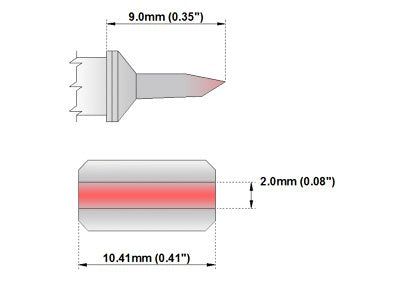 Thermaltronics H60-1401 Blade Tip 10.41mm (0.41in) interchangeable for Hakko T31-031401 - NewNest Australia