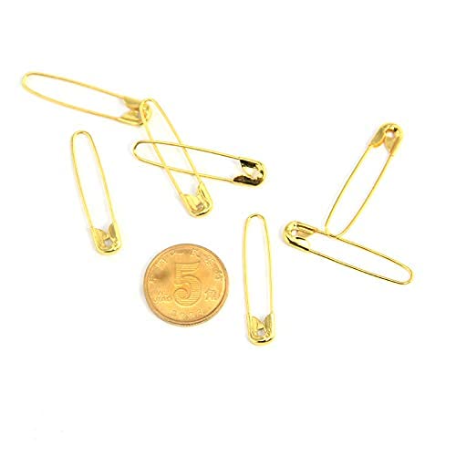 ZMSNTGS Mini Safety Pin 1000PCS Gold 19mm Tiny Metal Fastening Safety Clips for Jewellery Costume Tag (Gold-1000pcs) Gold-1000pcs - NewNest Australia