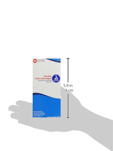 Dynarex Adhesive Fabric Bandage, 2 Inches X 4.5 Inches Sterile, 50 Count 2x4.5 Inch (Pack of 50) - NewNest Australia
