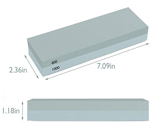 Knife Sharpening Stone Combination Dual Sided Grit With Base for Sharpening and Polishing Tool with Non Slip Base for Kitchen Knives, Hunting Knives, Pocket Knives and Tool Blades (400/1000) 400/1000 - NewNest Australia