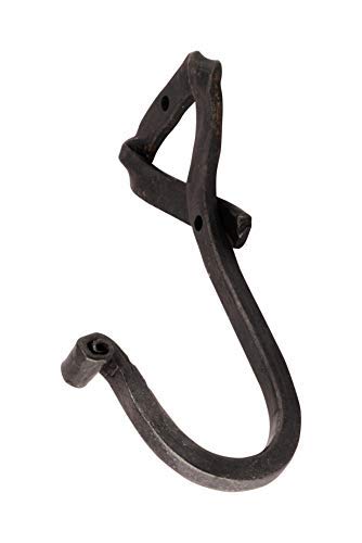 NewNest Australia - GoCraft Handmade Wrought Iron Coat Hook | Hook for Coats, Hats, Scarves, Keys | Forged Metal Decorative Colonial Wall Décor 