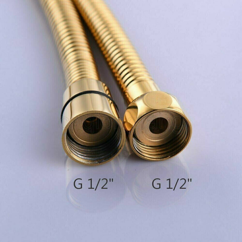 1.2m Long Gold Flexible Shower Head Hose Pipe Stainless Steel Bathroom 1/2'' - NewNest Australia