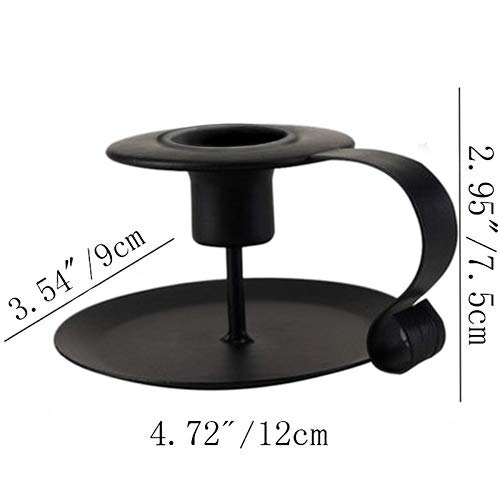 NewNest Australia - TINTON LIFE 2PCS Retro Iron Candle Holder Compatible with Diameter 0.8" Wax Candles (2PCS Black) 2pcs Black 