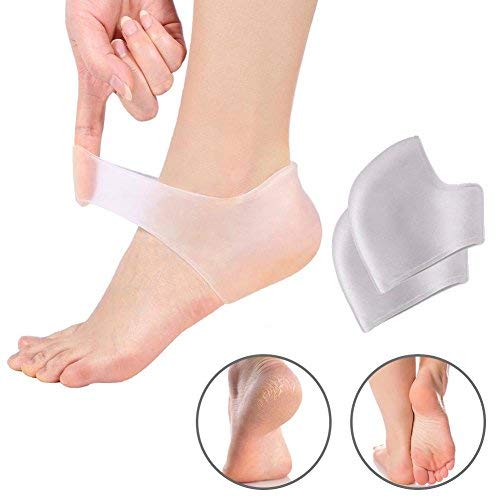 Silicone Gel Heel Sleeve, 1 Pair Moisturizing Socks Heel Protect Dry Cracked Foot Sleeves Pain Relief (White) White - NewNest Australia