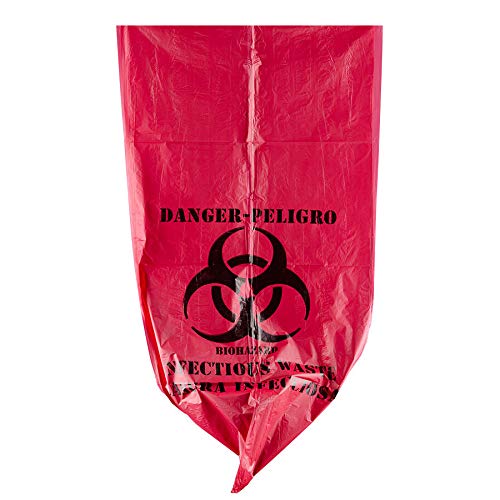 Comfort Axis Biohazard Infectious Waste Disposable Bag, 24 by 24 Inches, Pack of 50, Red - NewNest Australia