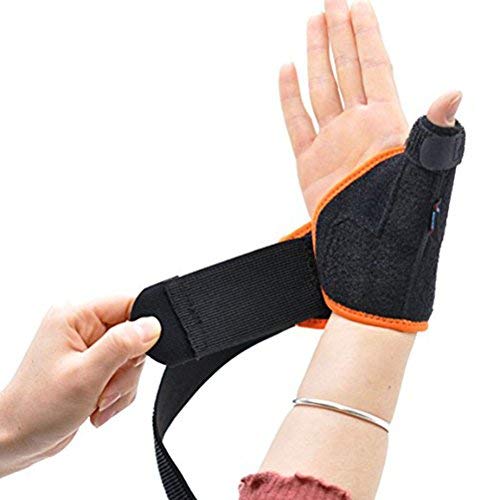 Rosenice Thumb Splint for Carpal Tunnel Sprain Arthritis Pain Relief Left and Right Black Orange - NewNest Australia