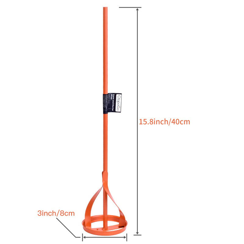 Paint & Mortar Mixer| 16" L, 3" Dia Compound, Sealer, Grout, Thinset, Plaster, Mud, Cement Mixer Stirring Paddle -Professional Paint Mixer Attachment-Zinc Plated Steel (Style# 01) Style# 01 - NewNest Australia