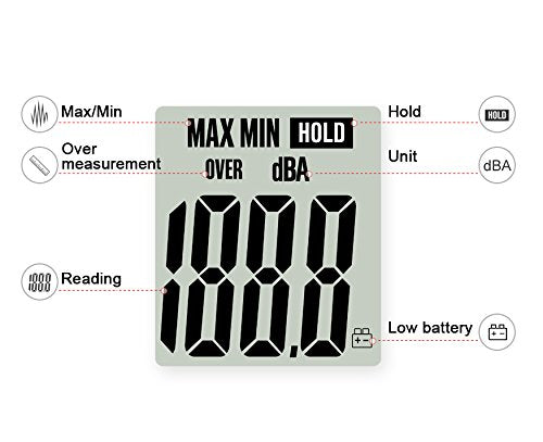 Mengshen Decibel Meter, Digital Sound Level Meter Handheld Audio Noise SPL Meter Tester with LCD Display Measuring 30-130dB (9V Battery Included) - NewNest Australia