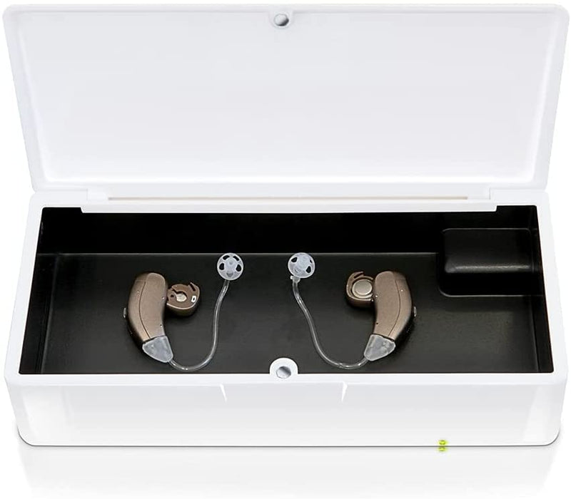 Audinell Perfectdry Electronic Hearing Aid Dry Box - Spacious Size - Dehumidifier Hearing Aids - Removes Sweat And Moisture - With Temperature Control - Dryer White - NewNest Australia