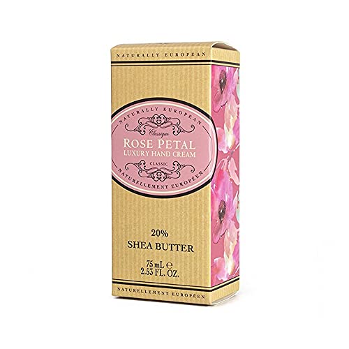 Naturally European Rose Petal Luxury Hand Cream 20% Shea Butter 75ml | Combats Dry Skin For Those Hardworking Hands | Hand Cream, Hand Cream for Very Dry Hands, Shea Butter - NewNest Australia