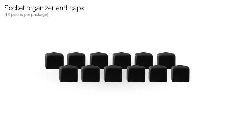 Olsa Tools Aluminum Socket Holder End Caps| Fits 1/4-Inch, 3/8-Inch, 1/2-Inch Drive Socket Rails| 12-Pack Vinyl End Caps - NewNest Australia