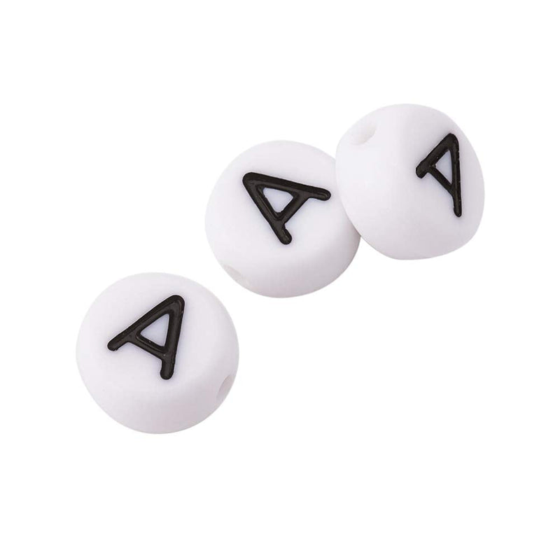 Pandahall 500Pcs Acrylic Letter Beads 7x4mm White Flat Round with Letter A Vowel Letters Acrylic Beads for Jewelry Making 0Flat Round-A-7x4mm-White-500Pcs - NewNest Australia