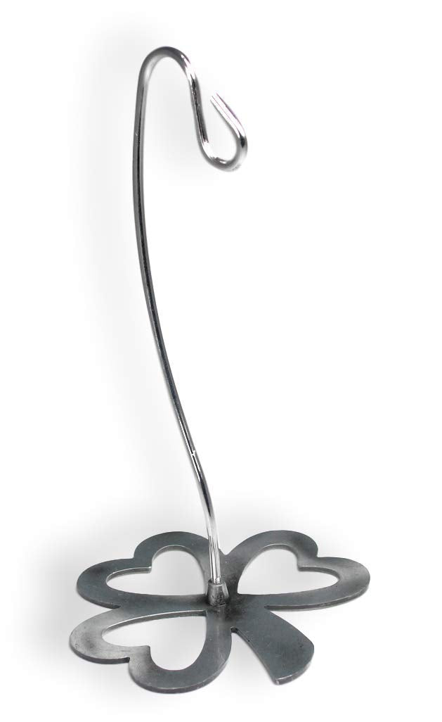 NewNest Australia - BANBERRY DESIGNS Irish Shamrock Decorations - Set of 3 Silver Metal Display Stands with Shamrock Bases - Stands Approx. 6 ¼” H 