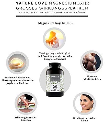 Nature Love Magnesium - 660Mg (400Mg Elemental) Per Capsule - 365 Capsules (Annual Supply) - More Concentrated Than Magnesium Citrate - Laboratory Tested, High Dosage, Vegan, Produced In Germany - NewNest Australia