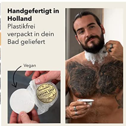 Störtebekker® Premium Shaving Soap Trial Set - Sandalwood, Coconut, Mint, Aloe Vera - Handmade - Perfect for shaving with a safety razor and razor - Vegan shaving soaps for women and men - 70g - NewNest Australia