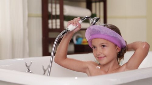 Kair Bath Visor for Babies, Safe Silicone Shower Cap for Kids, Shower Water Guard for Baby Bath and Toddler Bath - Blue - NewNest Australia