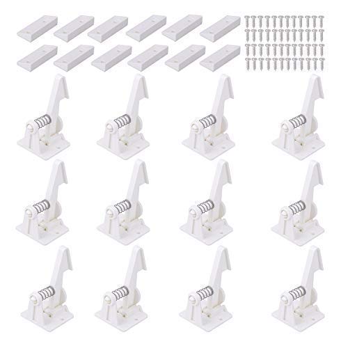 Cabinet Locks Child Safety Latches - Vmaisi 12 Pack Baby Proofing Cabinets Drawer Lock with Adhesive Easy Installation - No Drilling or Extra Screws (White) White - NewNest Australia